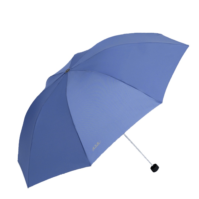 天堂伞超大晴雨伞加固三人折叠特大号黑胶防晒两用男女学生遮阳伞 蓝灰色[中号款]