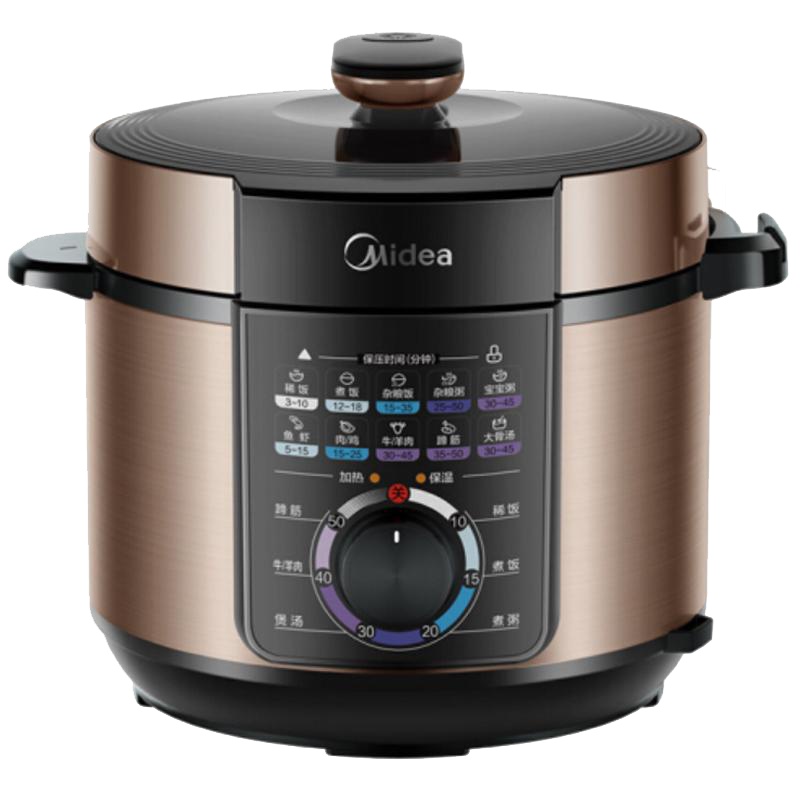 美的(Midea) 5升电压力锅MY-YL50X3-102R 一键排气开盖收汁无极旋钮多功能炖肉煲汤杂粮饭高压锅T