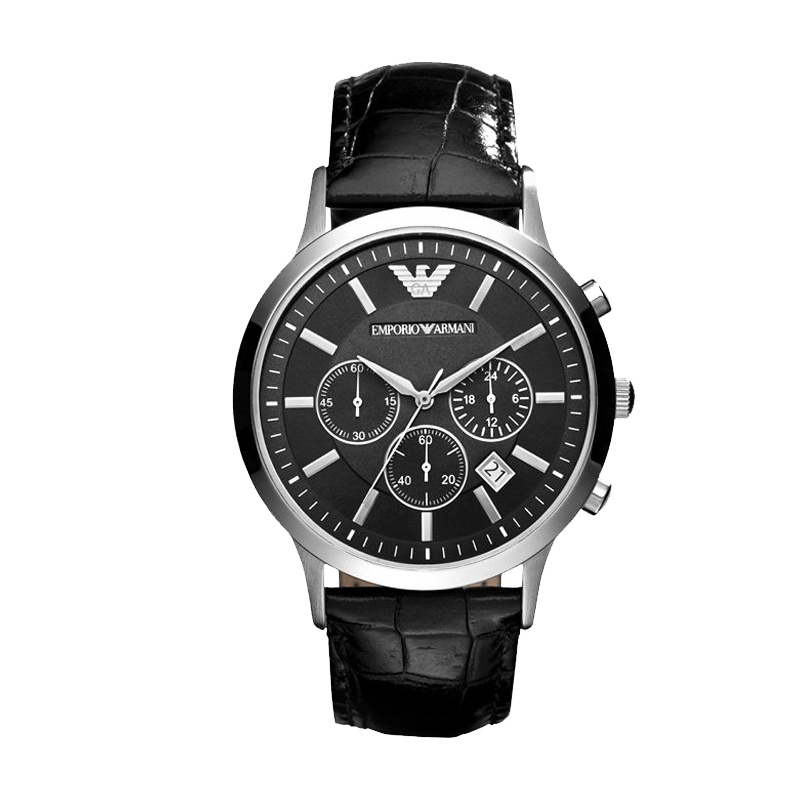 阿玛尼(EMPORIO.ARMANI)手表男表简约时尚闪耀三眼计时男士石英表手表AR2447