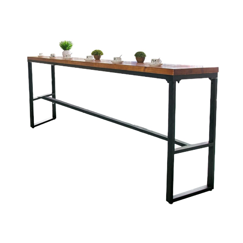 洛克菲勒铁艺美式实木吧台桌靠墙吧台吧椅家用长桌酒吧高脚桌咖啡厅吧台桌1.8米不含椅子（备注颜色）