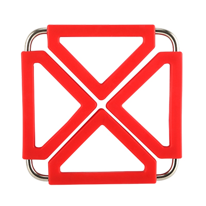 欧圣美 硅胶隔热垫 可折叠防烫餐桌垫杯垫盘垫 M-0340颜色随机