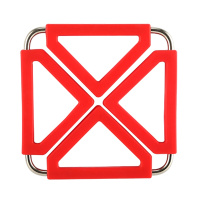 欧圣美 硅胶隔热垫 可折叠防烫餐桌垫杯垫盘垫 M-0340颜色随机