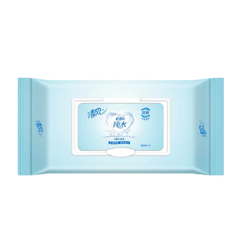 清风湿巾 EDI纯水系列 80片家庭装 不含酒精 (新老包装交替发货)