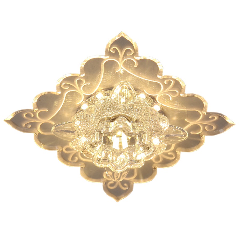 方形七彩射灯led彩色筒灯嵌入式水晶过道灯走廊灯玄关厅入户灯