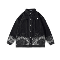 DEBRAND牛仔外套2022新款潮ins拼接腰果花上衣男士春秋季帅气夹克