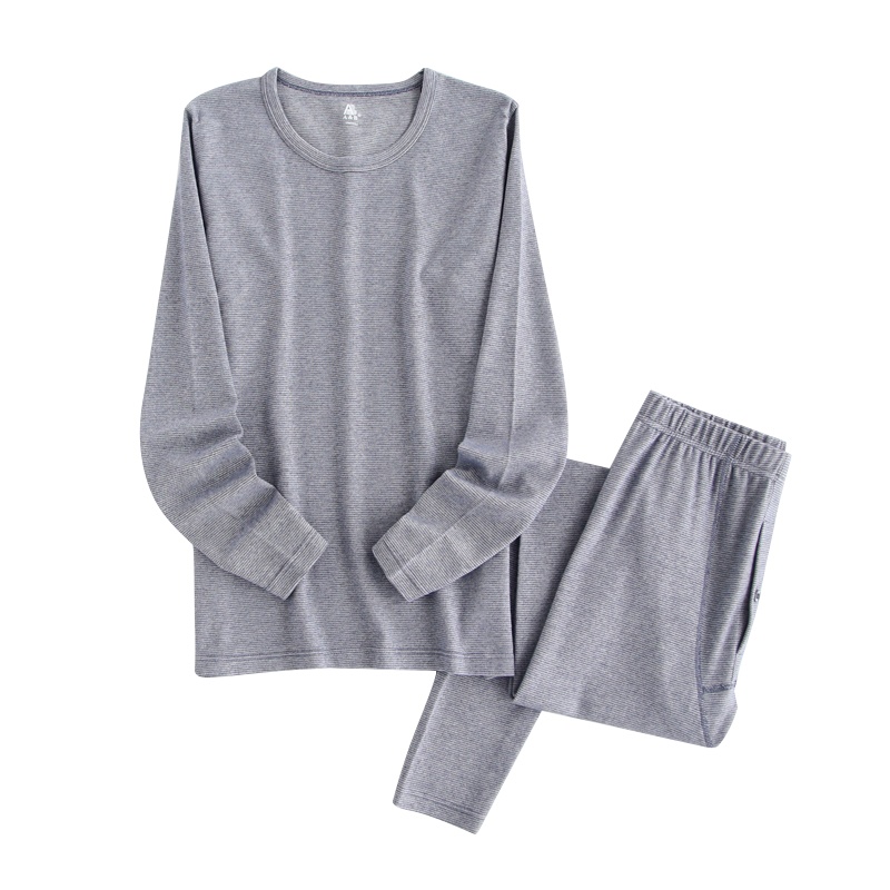 ab保暖内衣套装男秋冬圆领刷绒棉毛衫裤弹力舒适秋衣秋裤