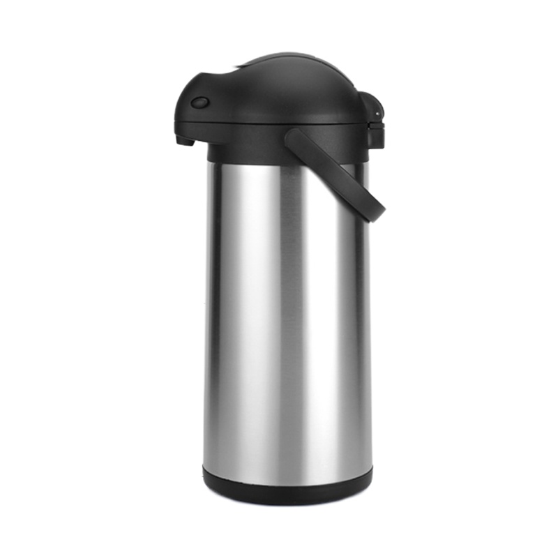 三维工匠气压式热水瓶5超大容量双层按压式水壶车载家用保温壶不锈钢暖壶 新品5壶省力按压手柄