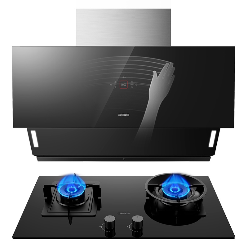 德意(DE&E)920Pa变频大风压22大吸力油烟机灶具套装 侧吸挥手自清洁烟灶套装868A+718A(需液化气详询客服
