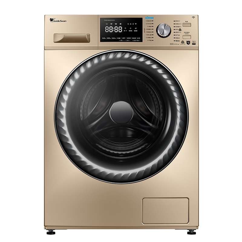 小天鹅（LittleSwan）TD100V866WMADG滚筒洗衣机全自动洗烘一体10公斤水魔方银离子除菌消毒洗智能家电