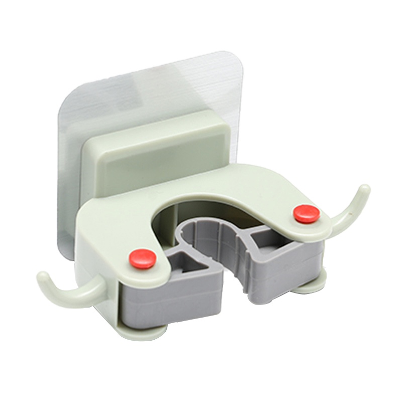 炎禹壁挂无痕贴带双侧挂钩拖把拖把架 1个装北欧绿