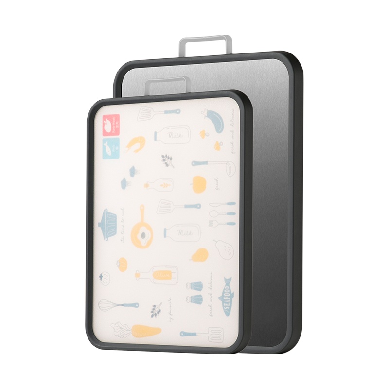 双枪中国科学院金属研究所证明抗菌防霉菜板家用厨房切菜板加厚不锈钢塑料双面砧板