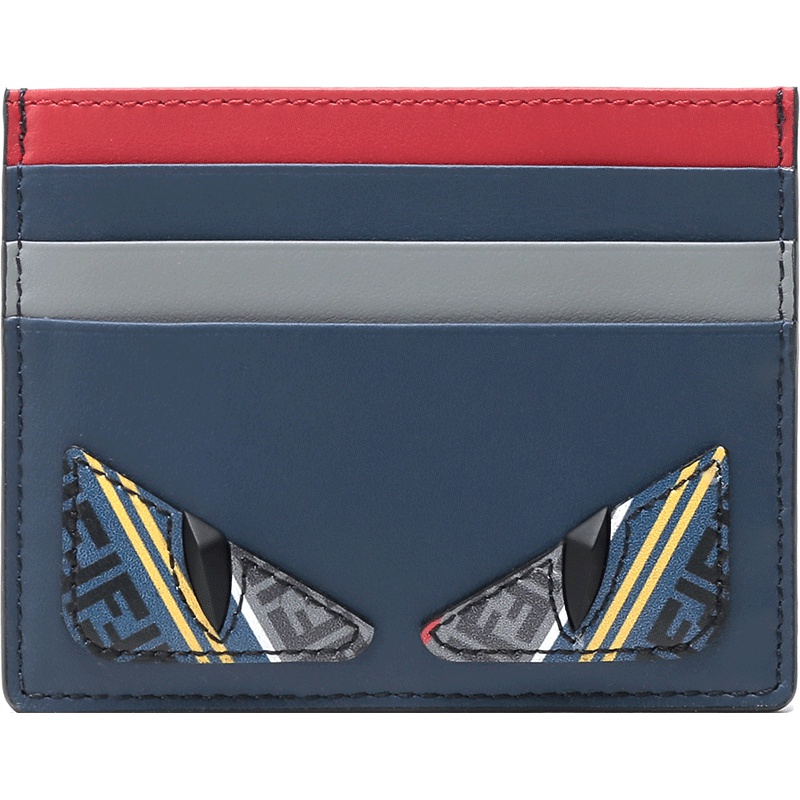 FENDI 男款Bag Bugs眼睛图案牛皮卡包卡夹 7M0164 A5TU