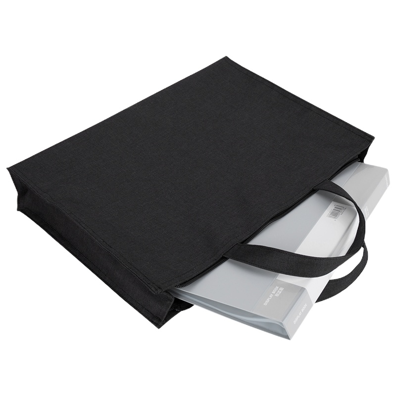 得力5592大容量便携手提公文包办公会议记录包带拉链单层商务简约