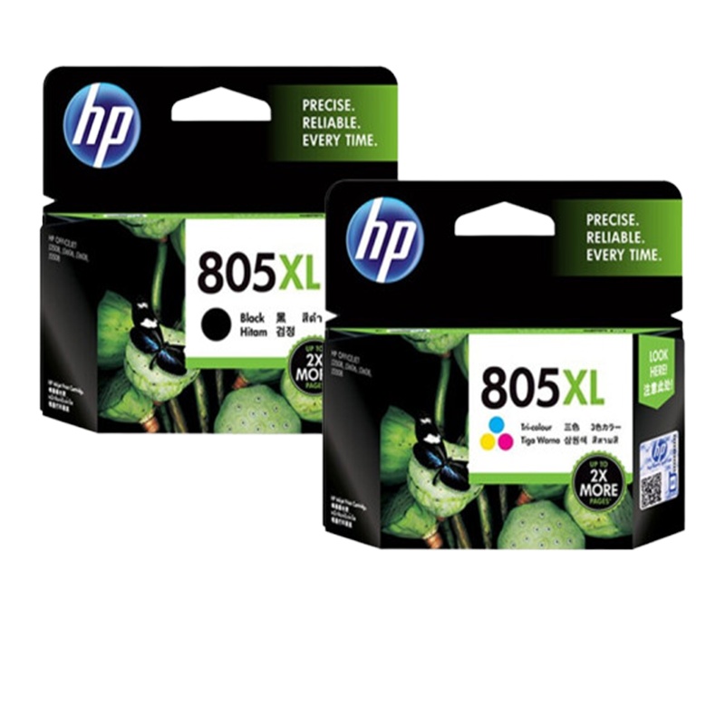 惠普(HP) 805XL 原装墨盒 黑色+彩色套装(240页+200页)