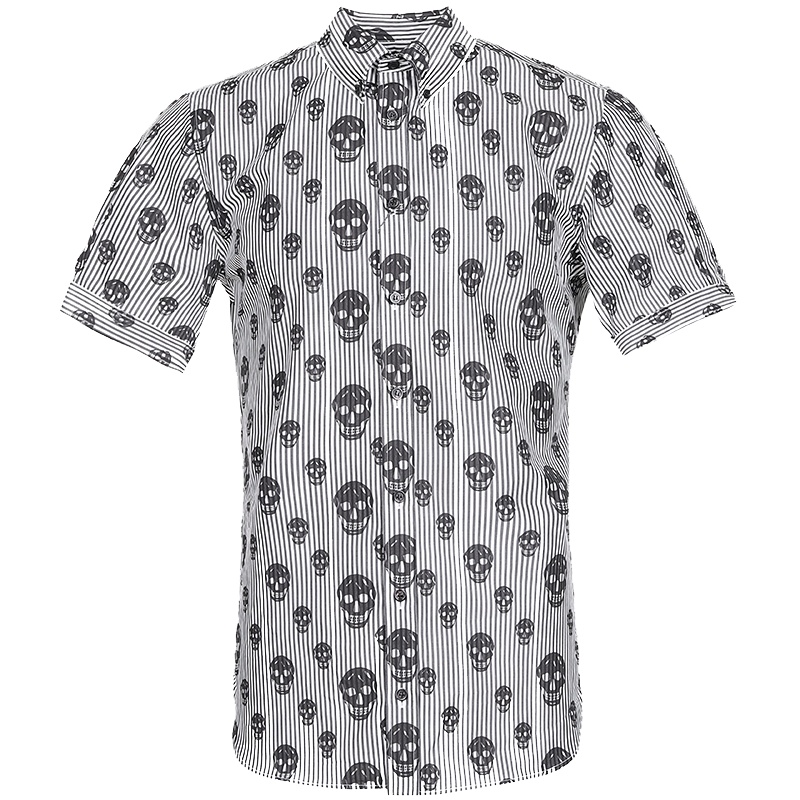 Alexander Mcqueen 亚历山大·麦昆 男士棉质短袖翻领衬衫 427691 QHO02