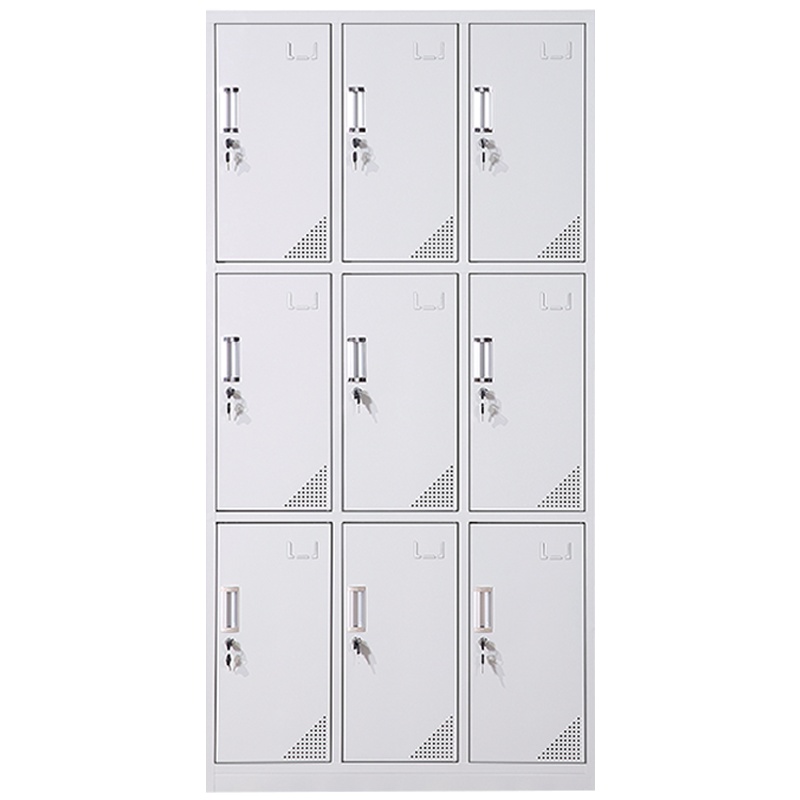 三圣 办公家具加厚九门铁皮更衣柜 员工储物柜 多门储物柜 存包柜鞋柜 浴室带锁更衣柜 其他金属更衣柜多功能