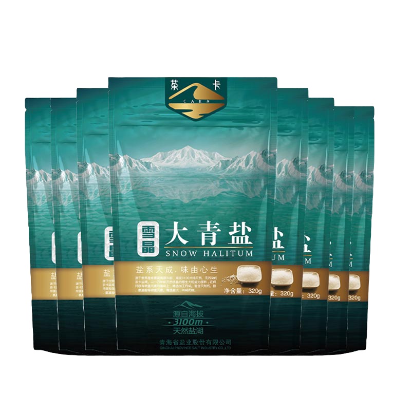 茶卡冰晶大青盐18包*320g自然结晶盐茶卡湖盐加碘食盐家用含碘孕妇儿童无抗结剂