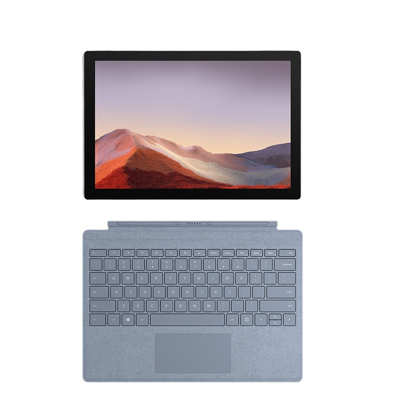 微软(Microsoft)Surface Pro 7+ 商用二合一平板电脑11代i7 16G+512G 亮铂金主机+冰晶蓝键盘 12.3英寸轻薄 高色域 Win10专业版