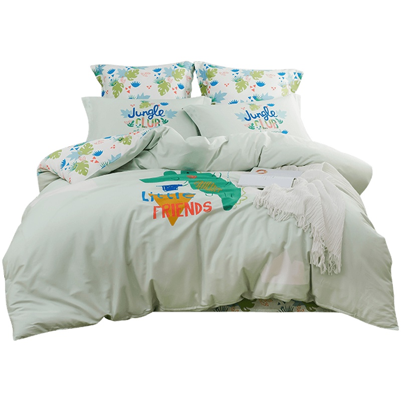 LOVO乐蜗家纺罗莱生活出品儿童卡通三件套4四件套件床单1.2米床品学生宿舍纯棉全棉