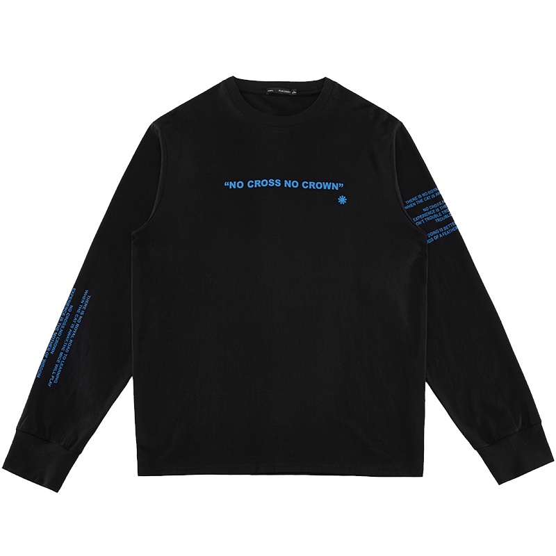 太平鸟男装2019冬季长袖T恤男圆领个性印花韩版打底衫微弹潮