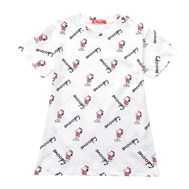 史努比夏季童装女童满印裙T儿童连衣裙中大童裙子