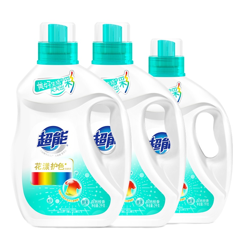 1kg*1瓶+2kg*2瓶超能花漾护色洗衣液（自然悦香）