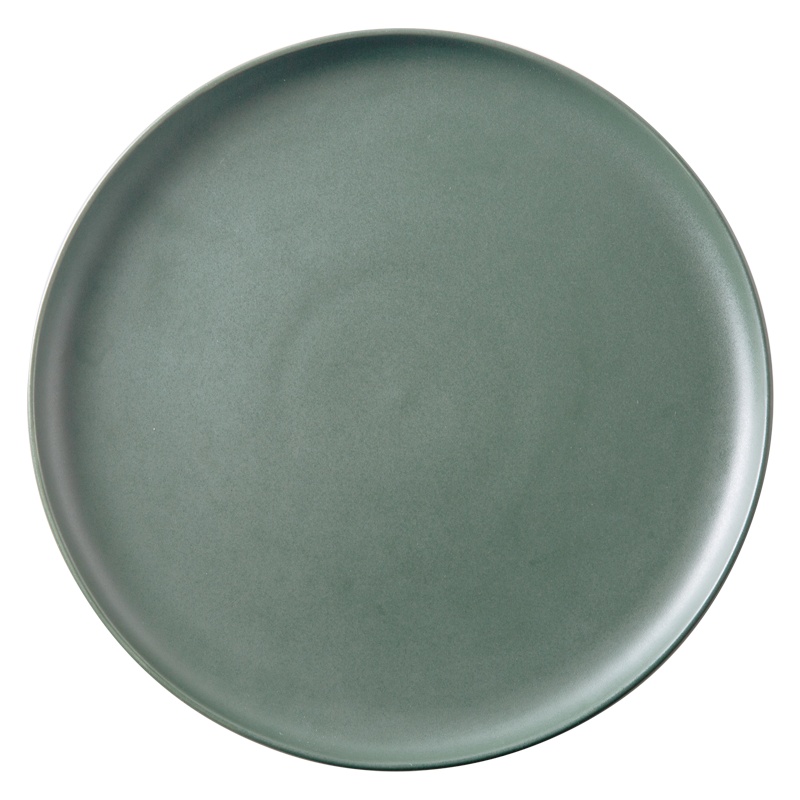 亿嘉IJARL 网红日式牛排盘陶瓷创意西餐平盘碟菜盘北欧酒店 BK8英寸大盘子绿色