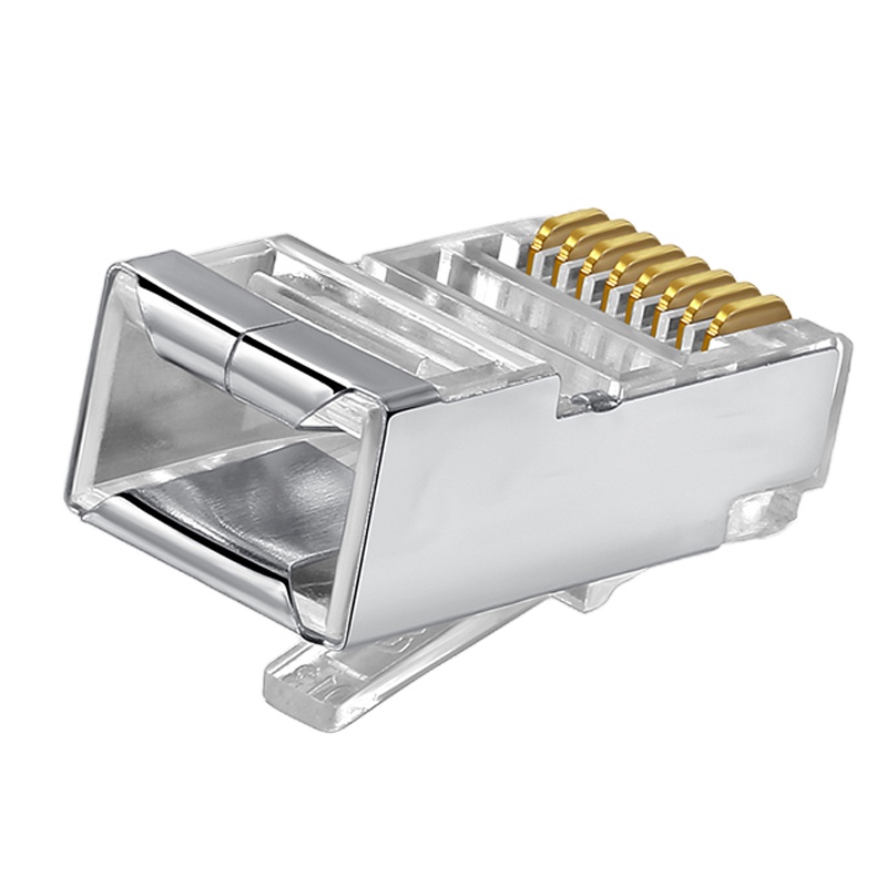 胜为(shengwei)RC-6050 50个/盒 六类金属屏蔽RJ45镀金8芯网络水晶头(计价单位:盒)透明