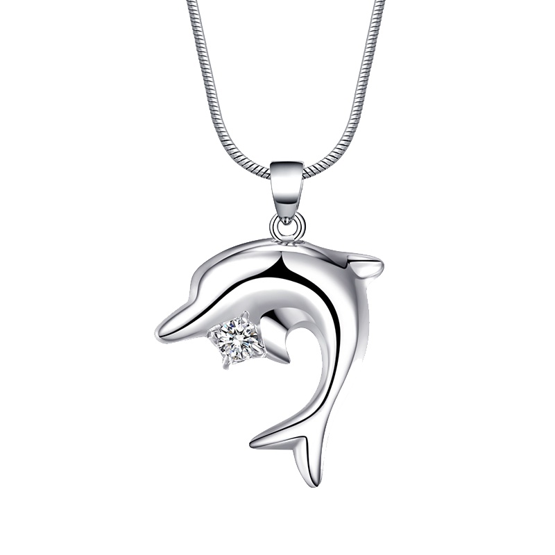 【美国】MY FASHION DESIGN 925银首饰品女士海豚戏珠项链MYN16225