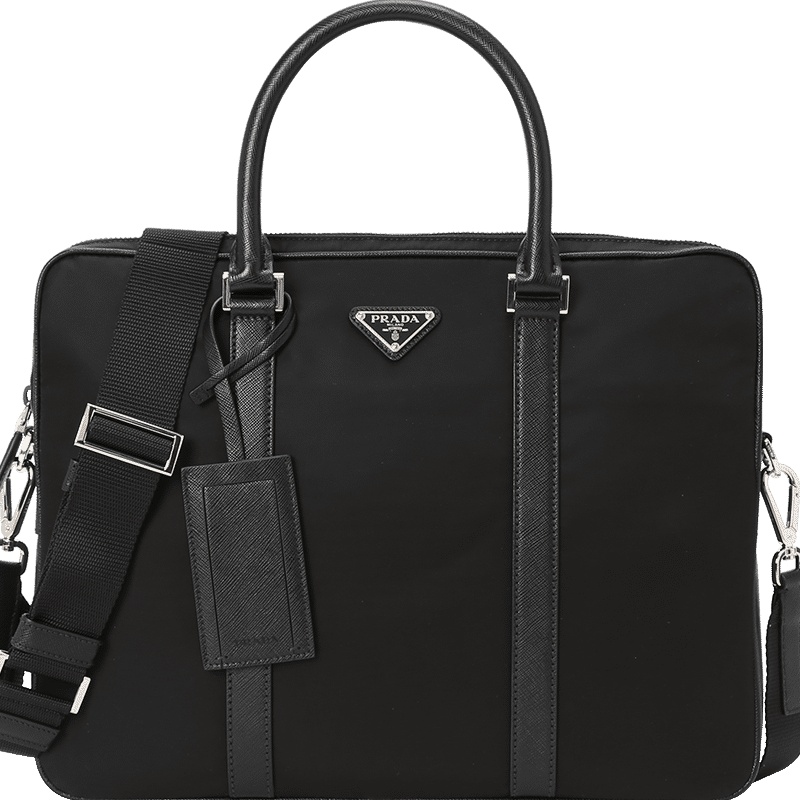 预订 PRADA 普拉达 Nylon 公文包 手提包 三角LOGO标尼龙2VE368 YOS银扣