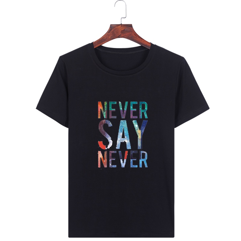 俞兆林(YUZHAOLIN)夏装男原宿星空永不言败修身纯棉短袖T恤衫潮牌嘻哈打底衫