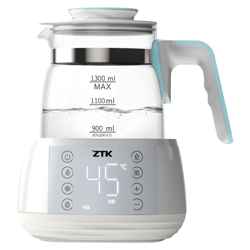 ZTK 电热水壶家用玻璃瓶全自动断电智能恒温保温一体小型煮开水烧水壶 型号Z-TNQ1300灰色