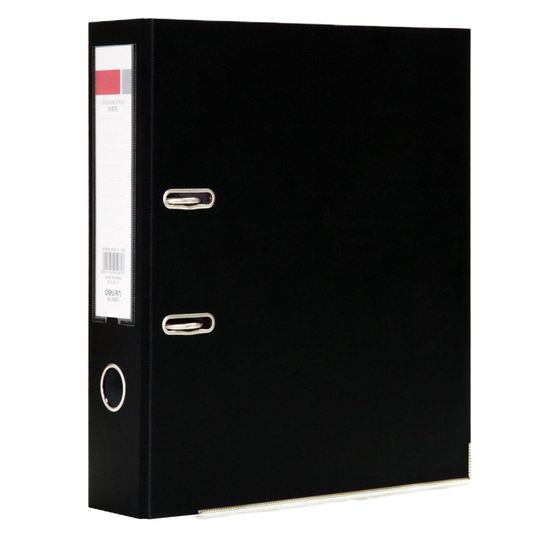 得力 5481 A4/3英寸PVC快劳夹 黑色 6只/包 (1只的价格)