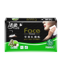 洁柔(C&S) JR114-02抽纸4层face可湿水面纸洗脸巾纸抽100抽X6包 1提装