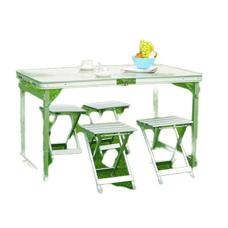 草根堂 便携式野外休闲连体折叠桌椅凳套装 分体桌椅套装四人位