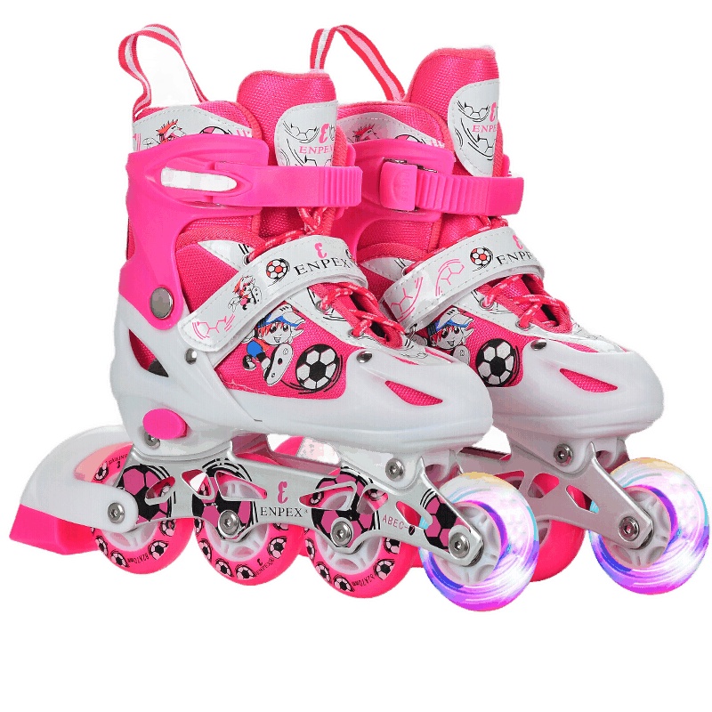 ENPEX/乐士溜冰鞋 儿童全套装男女轮滑鞋旱冰鞋滑冰鞋可调闪光直排轮 MS171