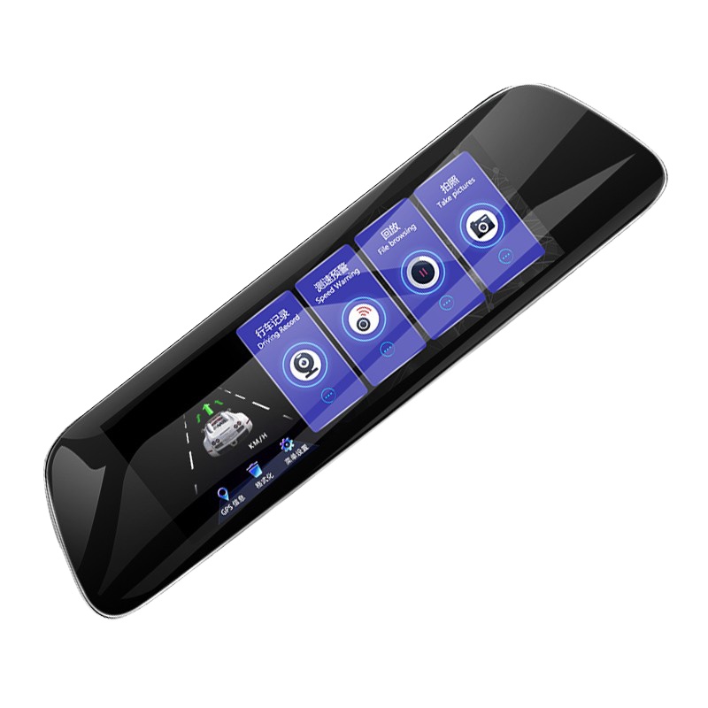 色匠凌度行车记录仪双录倒车影后视镜一体机 7英寸+1296P双录+电子狗+32G