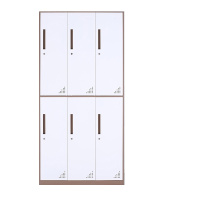 东港家具 窄边套色钢制加厚员工铁皮更衣柜储物寄存包鞋柜泳池车间职工宿舍浴室换衣柜多门带锁柜灰白色可定制 窄边六门更衣柜