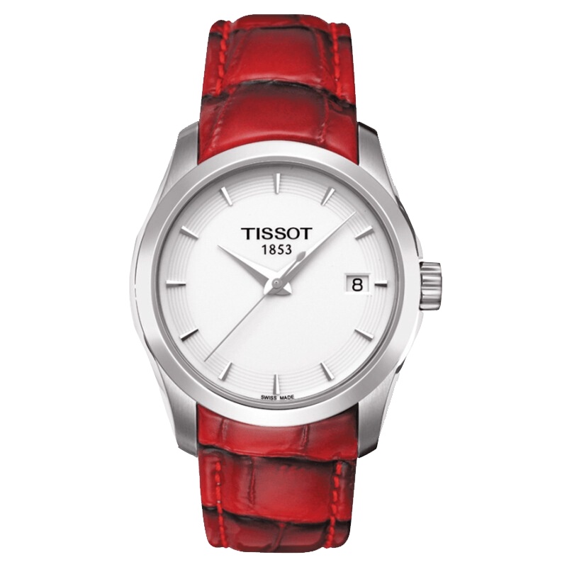 天梭(Tissot)女士手表 女表时尚休闲皮带表