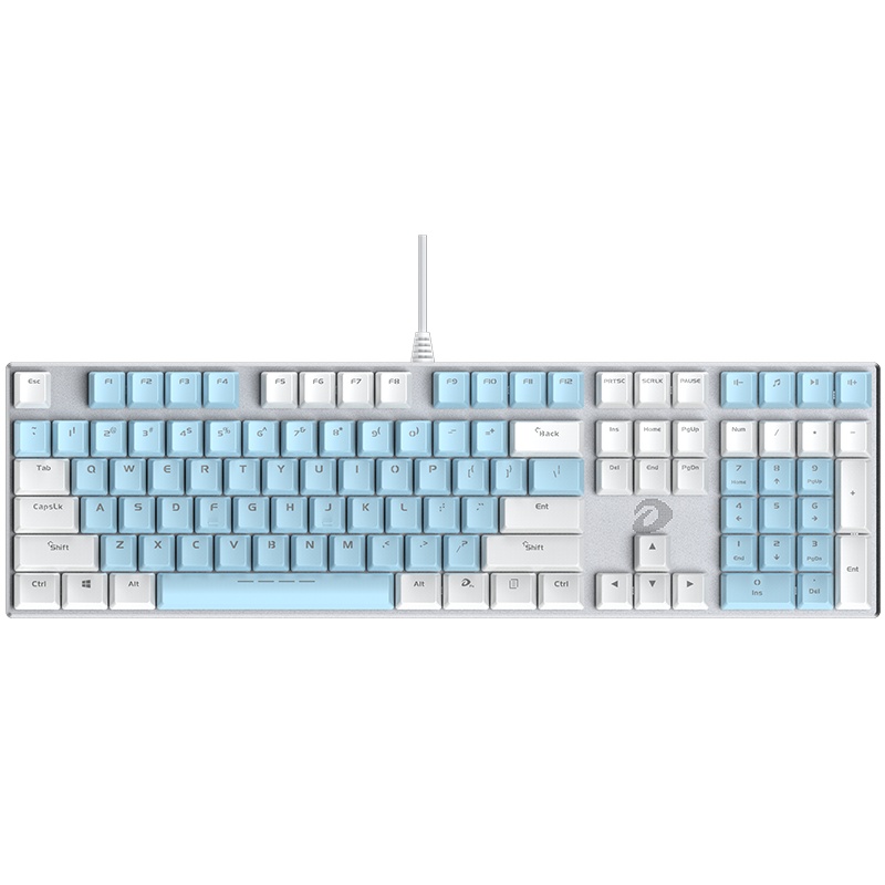 达尔优 EK815机械师机械合金108键双色机械键盘 电竞游戏 家用办公全键无冲 CF吃鸡LOL 108键蓝白色红轴