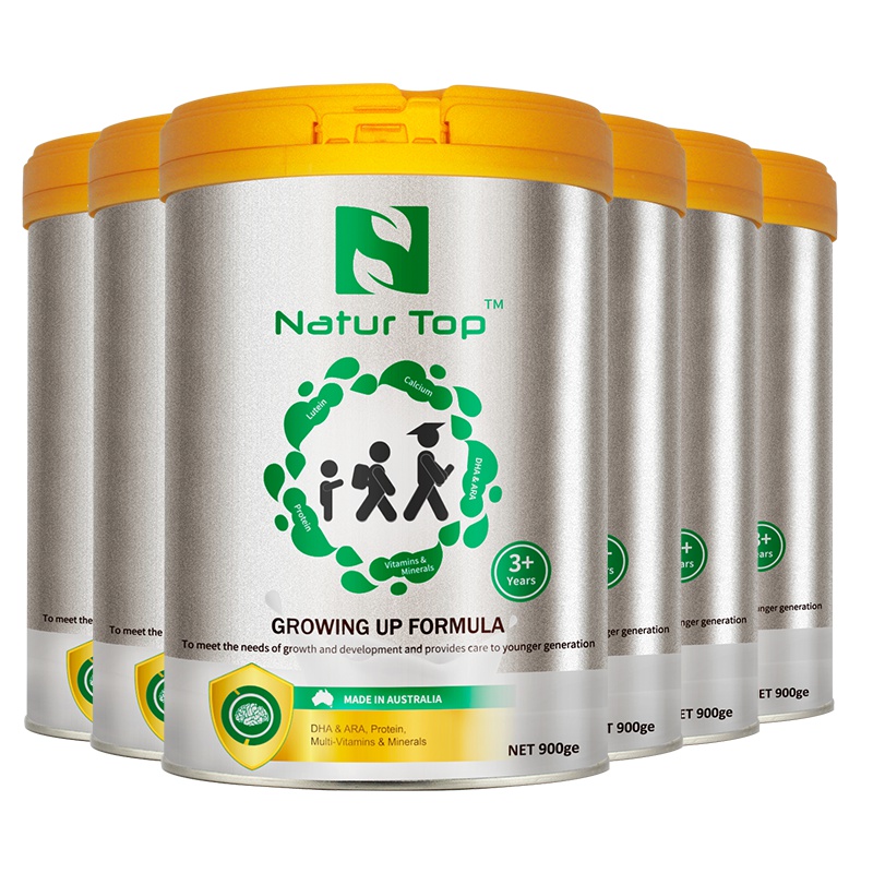澳洲原装进口 诺崔特（Natur Top）儿童及青少年学生成长高钙奶粉 含DHA/叶黄素/无蔗糖（牛奶粉）900g*6罐