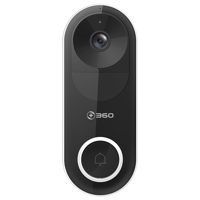 360 可视门铃D819智能摄像机摄像头家用电子猫眼高清夜视手机无线wifi远程监控器 访客识别视频通话+128G内存卡