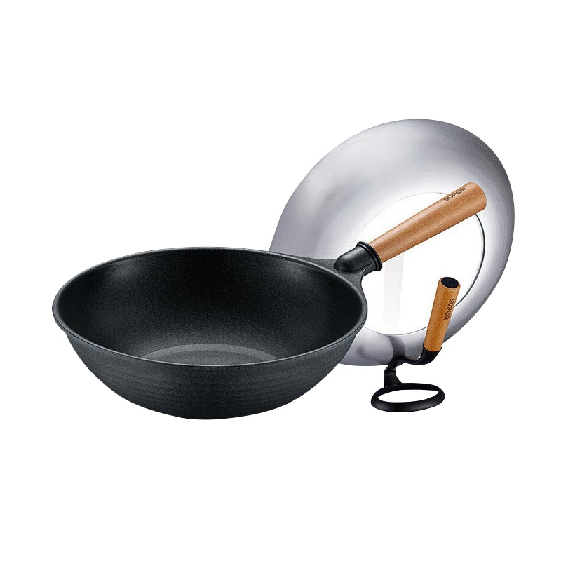 苏泊尔不粘锅 少油烟匠铸炒锅可立盖 炒锅家用炒菜锅电磁炉专用燃气煤气灶适用锅具平底锅不锈钢不粘炒菜锅 SBEPC30D4