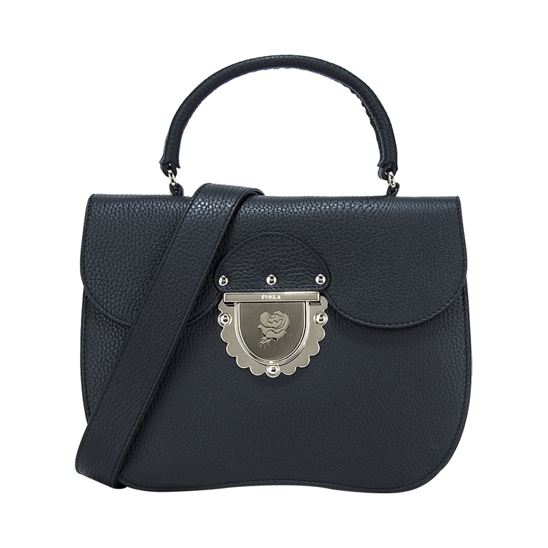FURLA/芙拉女士DUCALE系列牛皮时尚手提单肩包948085黑色
