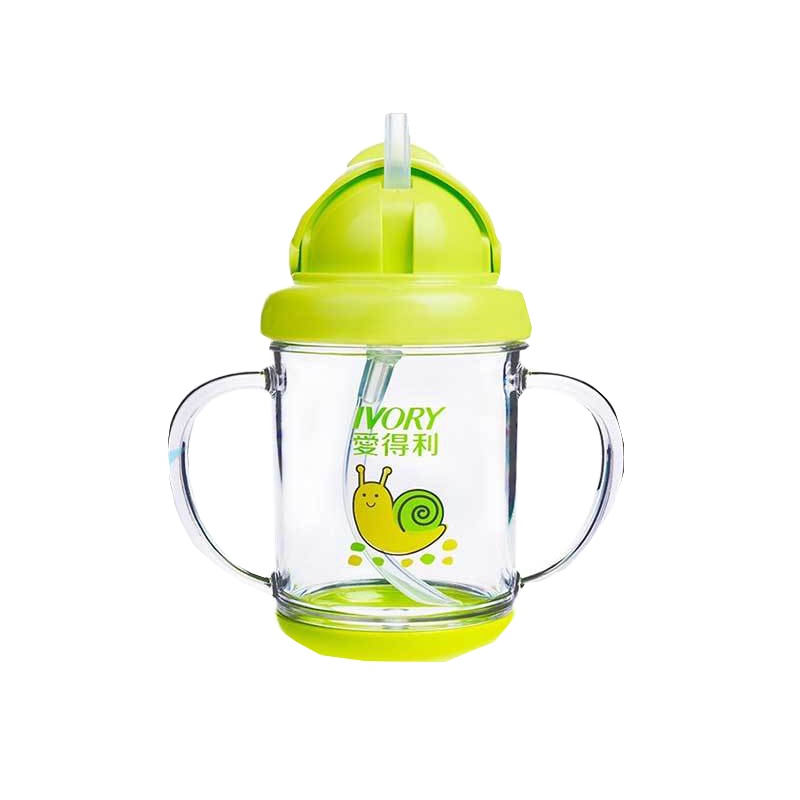 爱得利(IVORY)儿童水杯TRITAN吸管杯宝宝带手柄学饮杯水杯 T-29 200mL绿色 适用于12个月以上的