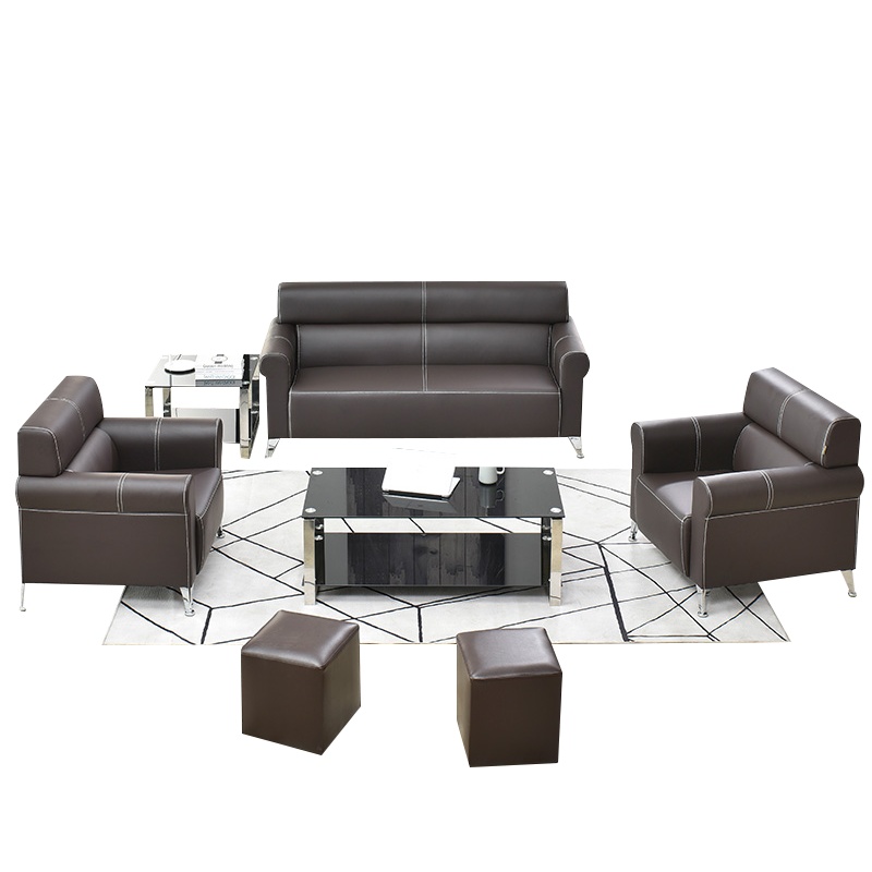 办公室沙发 茶几组合 洽谈室真皮沙发 单人三人位沙发
