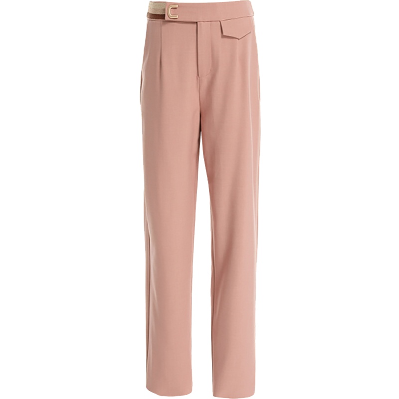 欧昵雪通勤OL高腰九分西装裤女直筒显瘦烟管哈伦裤