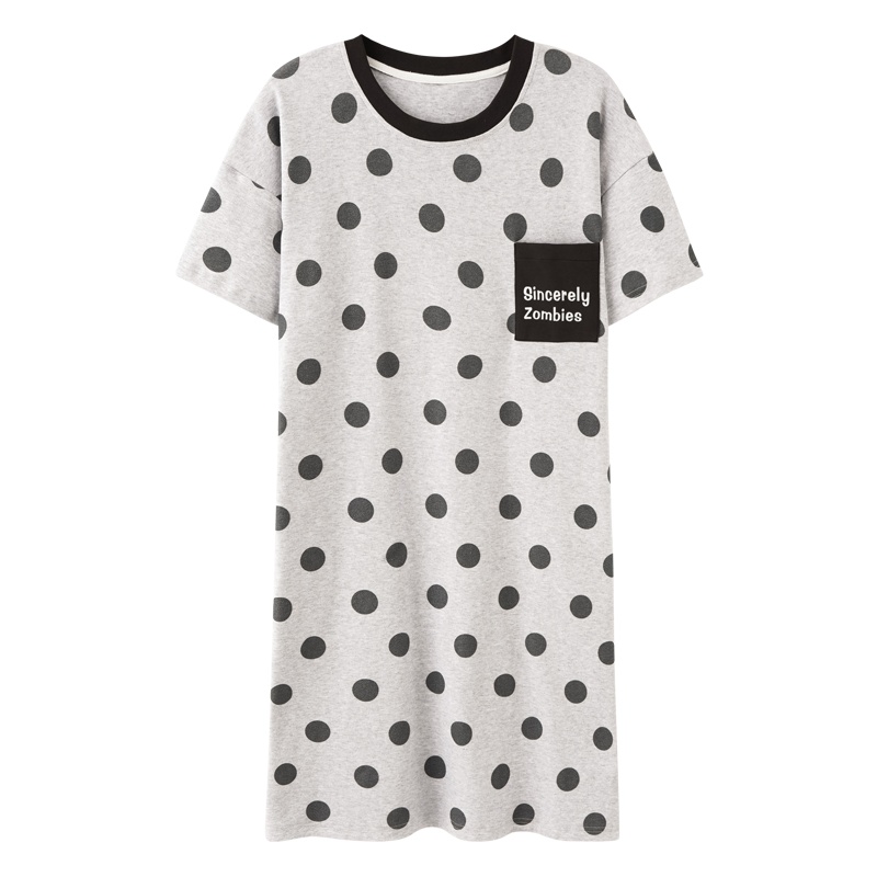 浪莎纯棉睡衣100%棉睡衣女学生甜美可爱韩版宽松中长款过膝家居服