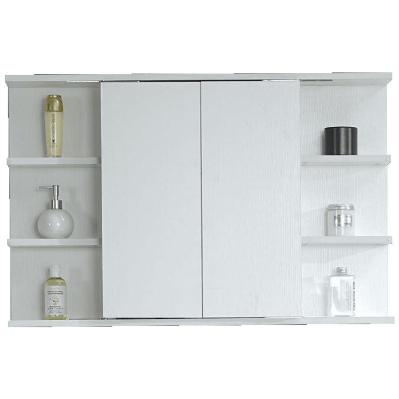 折叠式实木风水镜柜浴室柜隐藏式镜柜带灯卫生间厕所镜子带置物架安心抵