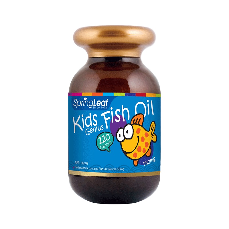 澳洲Springleaf绿芙儿童深海鱼油软胶囊120粒DHA鱼油助力成长开发双商